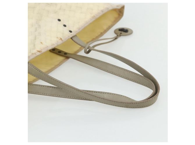 BOTTEGA VENETA Borsa Tote Intretti in Nylon Beige Auth ka4351 - vista 7