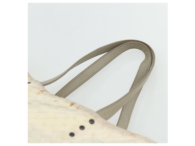 BOTTEGA VENETA Borsa Tote Intretti in Nylon Beige Auth ka4351 - vista 8