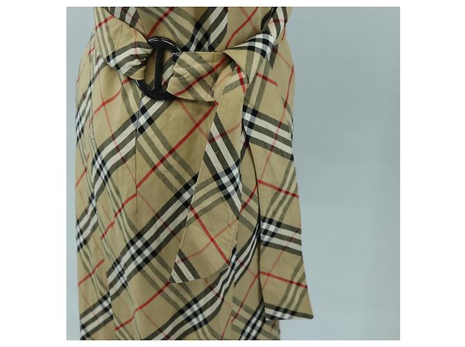 BURBERRY Einteiliges Kleid One Piece Nova Check aus Leinen und Viskose Beige Auth 179324A - Ansicht 5