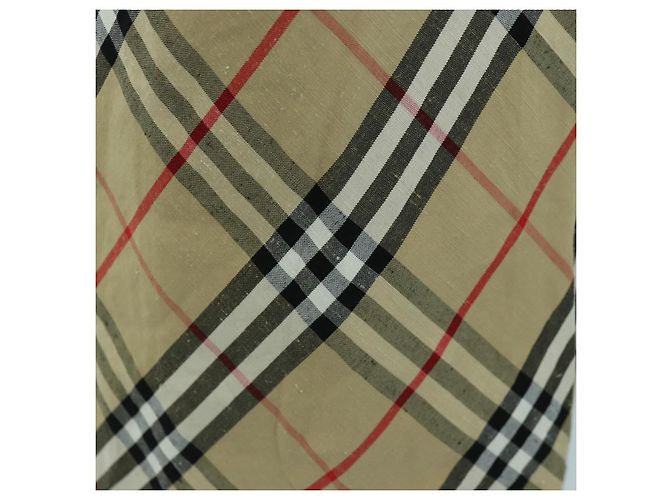 BURBERRY Einteiliges Kleid One Piece Nova Check aus Leinen und Viskose Beige Auth 179324A - Ansicht 8