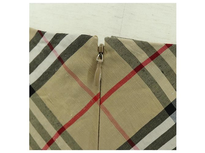 BURBERRY Einteiliges Kleid One Piece Nova Check aus Leinen und Viskose Beige Auth 179324A - Ansicht 9