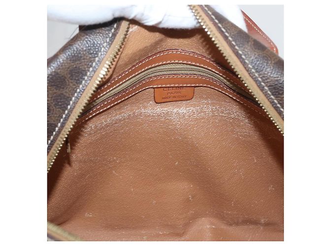 Céline Borsa CELINE Macadam Canvas PVC Pelle Marrone Oro Autentica 178762 D'oro - vista 10