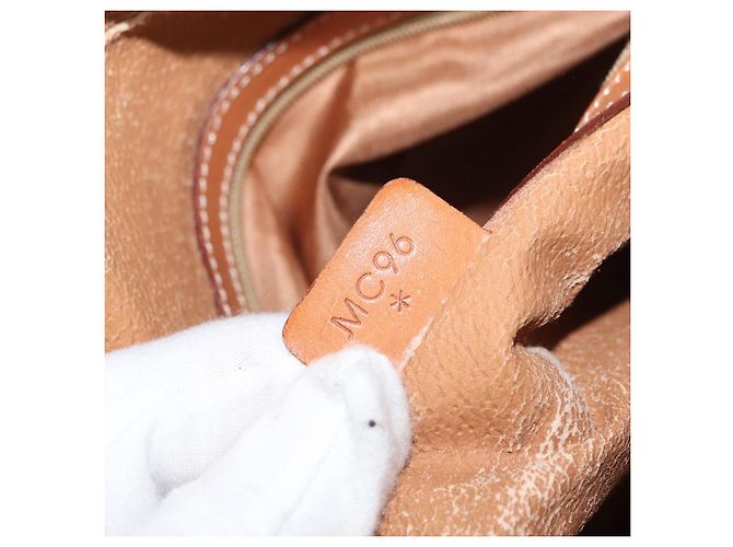 Céline Borsa CELINE Macadam Canvas PVC Pelle Marrone Oro Autentica 178762 D'oro - vista 12