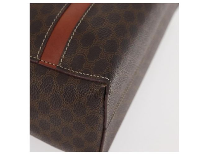 Céline Borsa CELINE Macadam Canvas PVC Pelle Marrone Oro Autentica 178762 D'oro - vista 14
