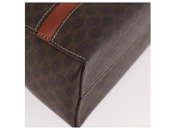 Céline Borsa CELINE Macadam Canvas PVC Pelle Marrone Oro Autentica 178762 D'oro - vista 16