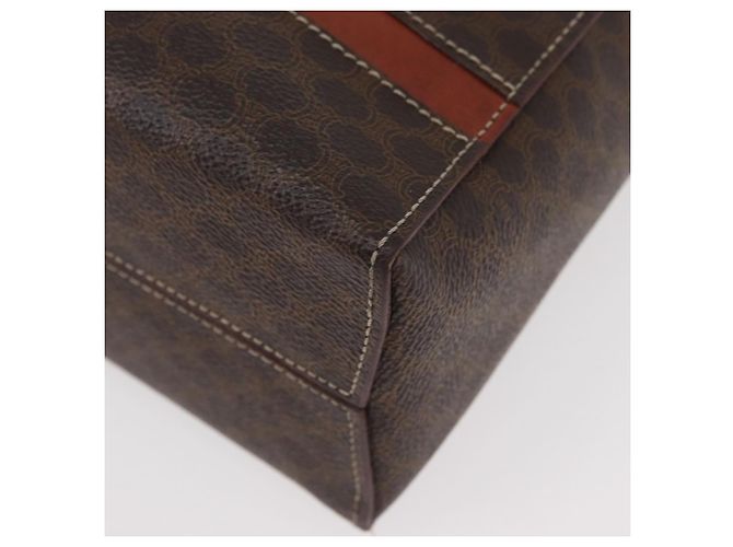 Céline Borsa CELINE Macadam Canvas PVC Pelle Marrone Oro Autentica 178762 D'oro - vista 17