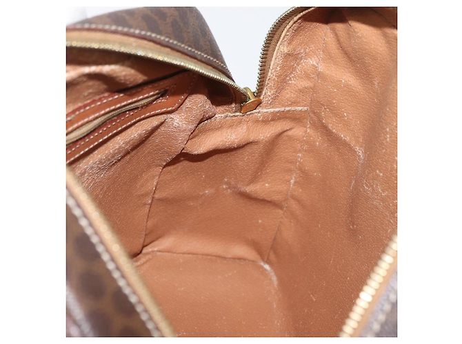 Céline Borsa CELINE Macadam Canvas PVC Pelle Marrone Oro Autentica 178762 D'oro - vista 20