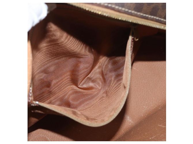 Céline Borsa CELINE Macadam Canvas PVC Pelle Marrone Oro Autentica 178762 D'oro - vista 23