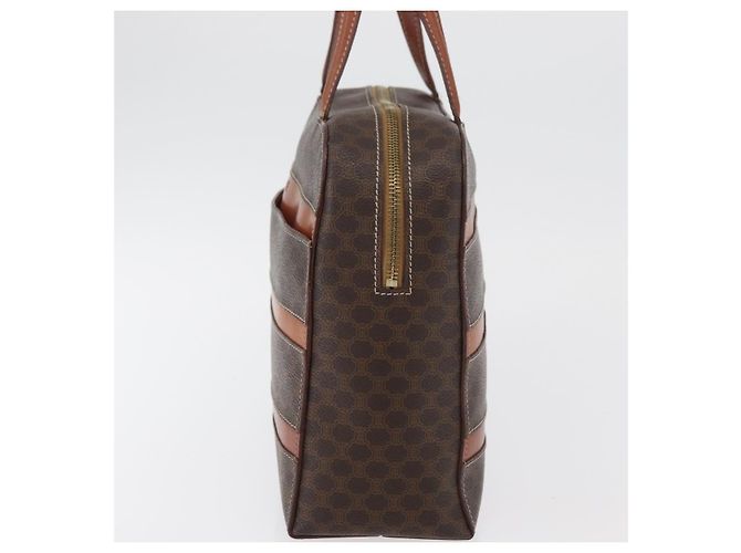 Céline Borsa CELINE Macadam Canvas PVC Pelle Marrone Oro Autentica 178762 D'oro - vista 3