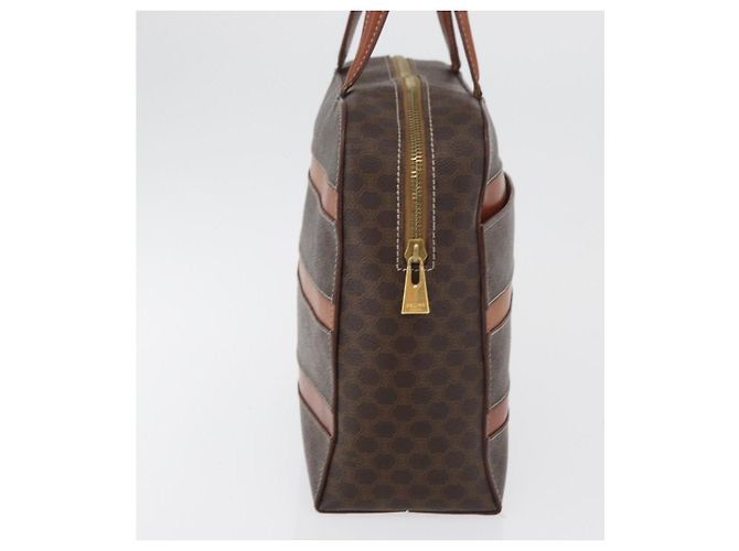Céline Borsa CELINE Macadam Canvas PVC Pelle Marrone Oro Autentica 178762 D'oro - vista 4
