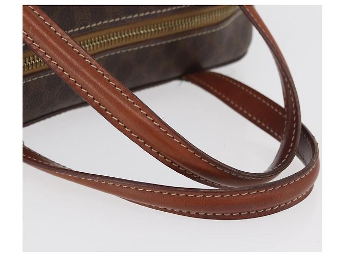 Céline Borsa CELINE Macadam Canvas PVC Pelle Marrone Oro Autentica 178762 D'oro - vista 7