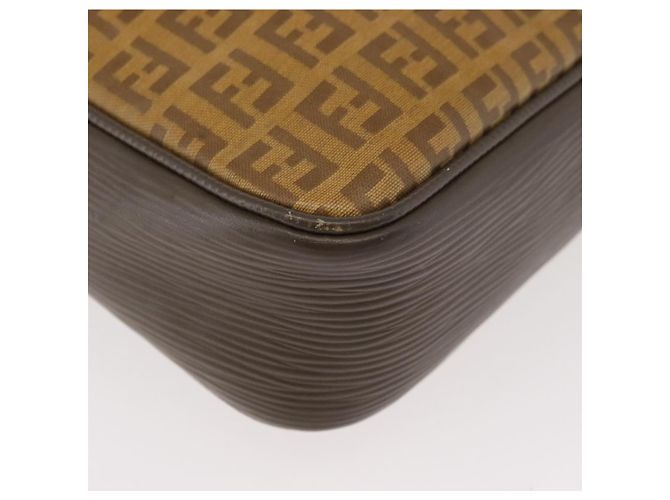 Borsa a Spalla FENDI Zucchino Canvas Beige Auth 180015 - vista 14