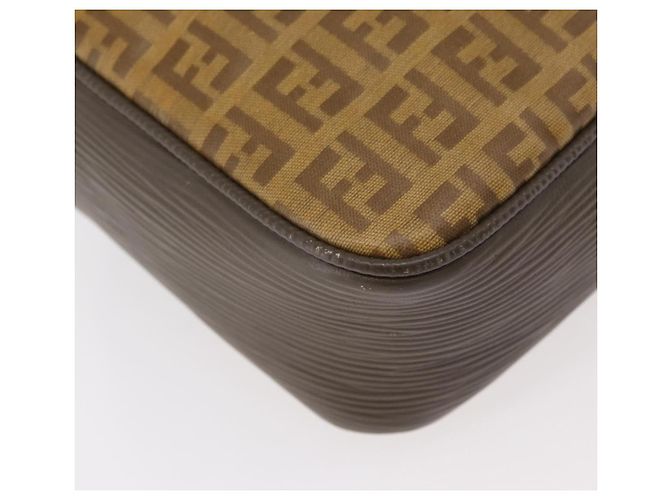 Borsa a Spalla FENDI Zucchino Canvas Beige Auth 180015 - vista 15