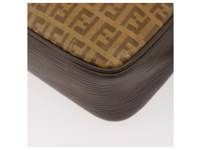 Borsa a Spalla FENDI Zucchino Canvas Beige Auth 180015 - vista 16