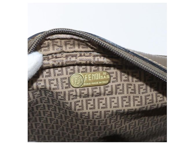 Borsa a Spalla FENDI Zucchino Canvas Beige Auth 180015 - vista 18