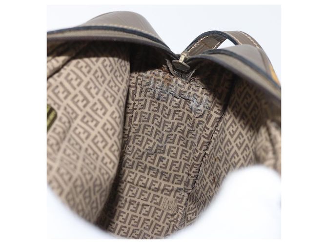 Borsa a Spalla FENDI Zucchino Canvas Beige Auth 180015 - vista 19