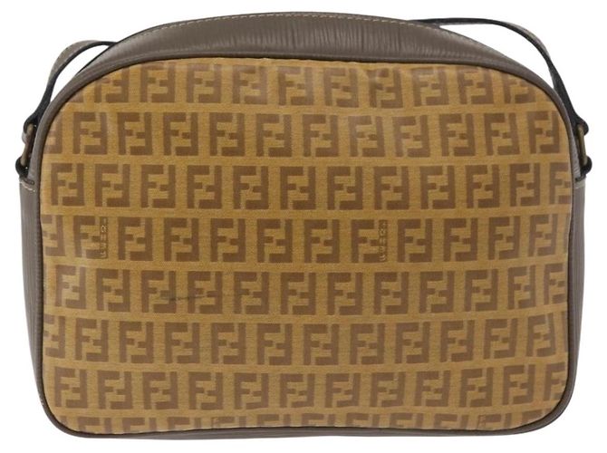 Borsa a Spalla FENDI Zucchino Canvas Beige Auth 180015 - vista 2