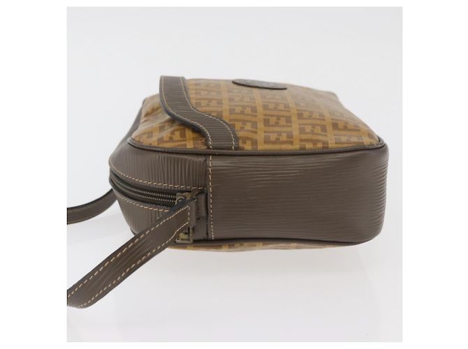 Borsa a Spalla FENDI Zucchino Canvas Beige Auth 180015 - vista 5