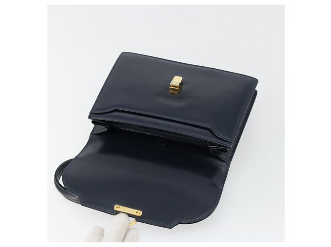 Borsa GUCCI in pelle blu navy e oro Auth 177606 D'oro - vista 10