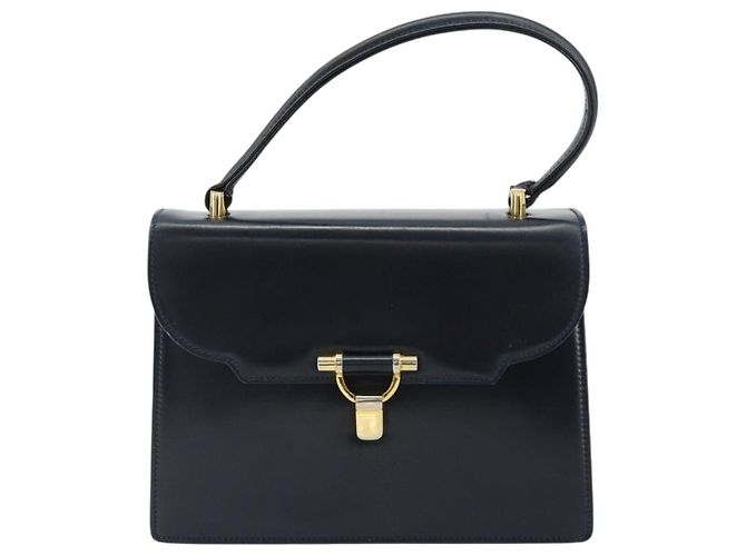 Borsa GUCCI in pelle blu navy e oro Auth 177606 D'oro - vista 13