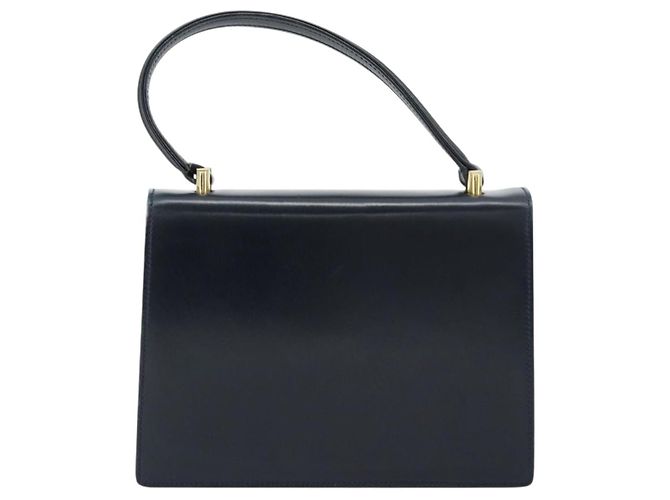 Borsa GUCCI in pelle blu navy e oro Auth 177606 D'oro - vista 2