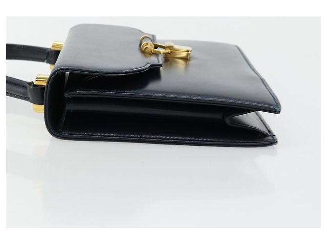 Borsa GUCCI in pelle blu navy e oro Auth 177606 D'oro - vista 4