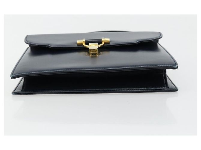 Borsa GUCCI in pelle blu navy e oro Auth 177606 D'oro - vista 5