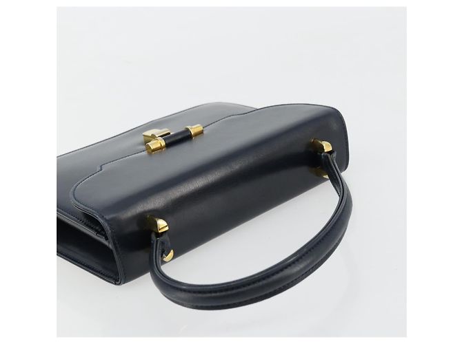 Borsa GUCCI in pelle blu navy e oro Auth 177606 D'oro - vista 6
