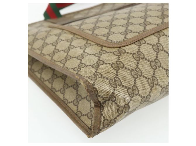 Borsa Tote GUCCI GG Supreme Web Sherry Line PVC Beige Red 89 02 997 Auth 180169 - vista 14