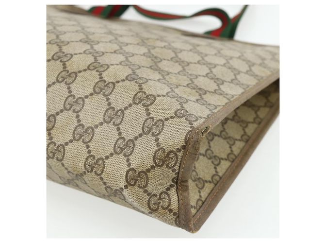 Borsa Tote GUCCI GG Supreme Web Sherry Line PVC Beige Red 89 02 997 Auth 180169 - vista 15