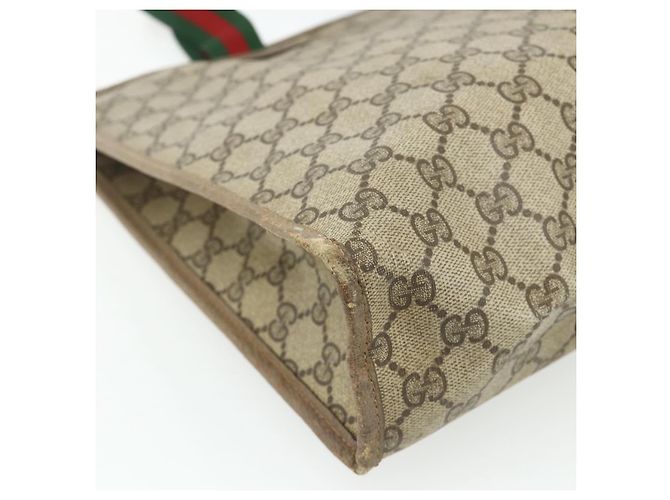 Borsa Tote GUCCI GG Supreme Web Sherry Line PVC Beige Red 89 02 997 Auth 180169 - vista 16