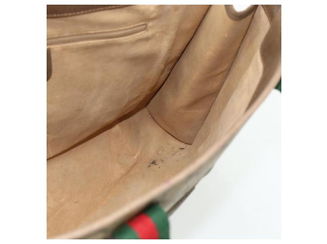 Borsa Tote GUCCI GG Supreme Web Sherry Line PVC Beige Red 89 02 997 Auth 180169 - vista 18