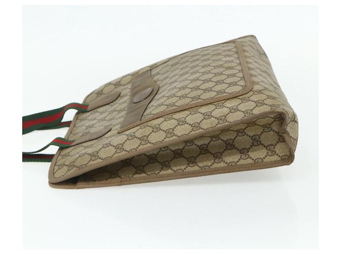 Borsa Tote GUCCI GG Supreme Web Sherry Line PVC Beige Red 89 02 997 Auth 180169 - vista 3