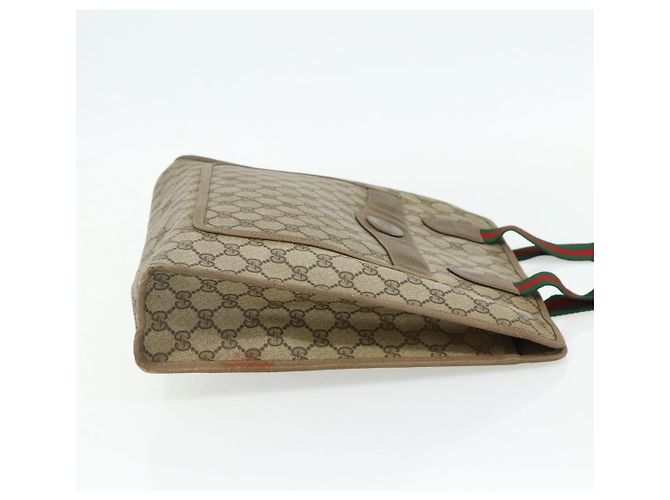 Borsa Tote GUCCI GG Supreme Web Sherry Line PVC Beige Red 89 02 997 Auth 180169 - vista 4