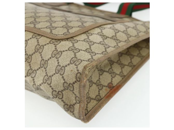 Borsa Tote GUCCI GG Supreme Web Sherry Line PVC Beige Red 89 02 997 Auth 180169 - vista 9