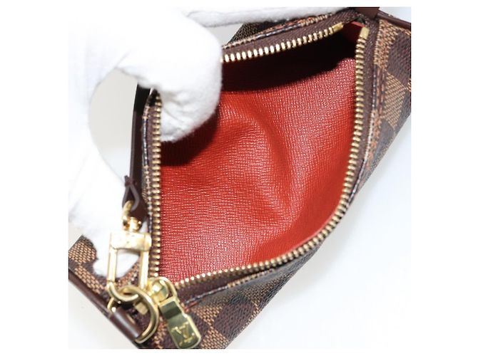LOUIS VUITTON Damier Ebene Papillon Pouch LV Auth 179588 - vista 12