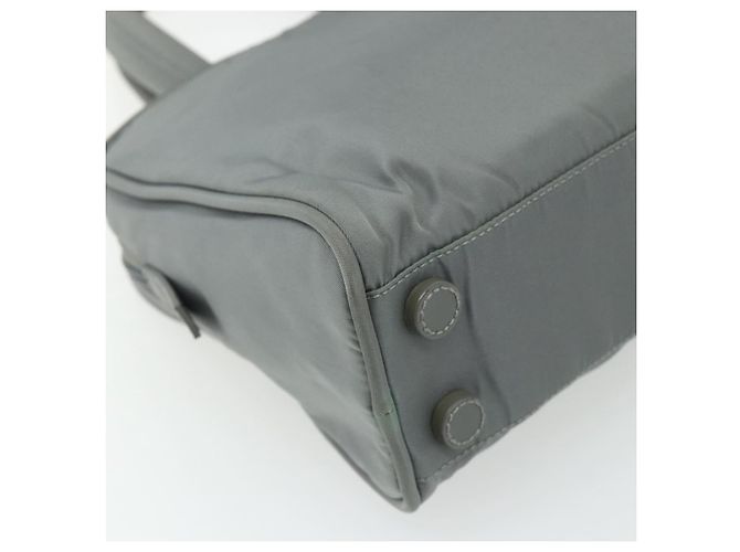 PRADA Handtasche Nylon Grau Silber Authentisch 180192A Braun - Ansicht 16
