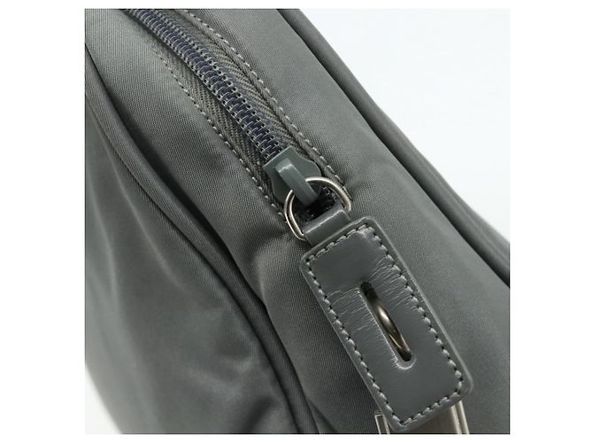 PRADA Handtasche Nylon Grau Silber Authentisch 180192A Braun - Ansicht 18