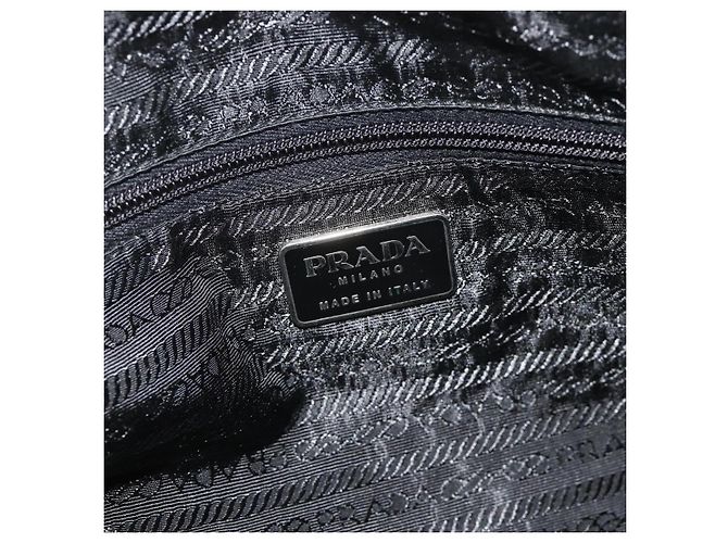 PRADA Handtasche Nylon Grau Silber Authentisch 180192A Braun - Ansicht 20
