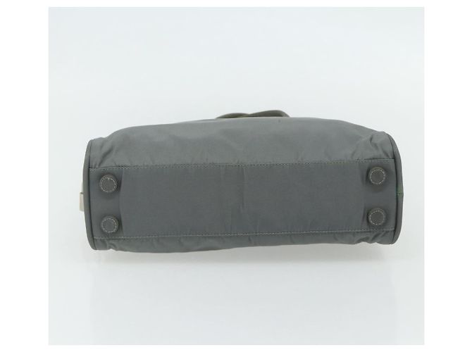 PRADA Handtasche Nylon Grau Silber Authentisch 180192A Braun - Ansicht 5