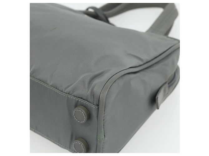 PRADA Handtasche Nylon Grau Silber Authentisch 180192A Braun - Ansicht 9