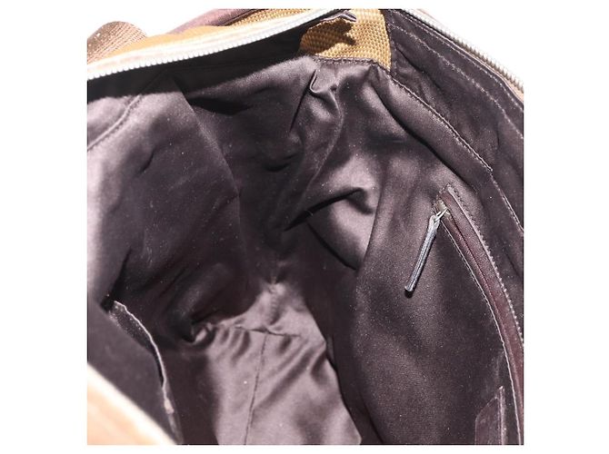 Borsa SAINT LAURENT in tela marrone Auth 180089 - vista 20