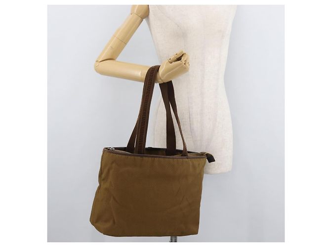 Borsa SAINT LAURENT in tela marrone Auth 180089 - vista 23