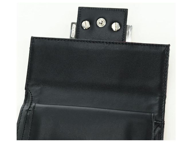 FENDI Zucchino Canvas Bifold Wallet Rot Silber Auth 167310A - Ansicht 20