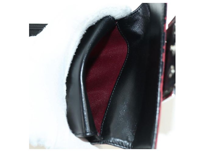 FENDI Zucchino Canvas Bifold Wallet Rot Silber Auth 167310A - Ansicht 23