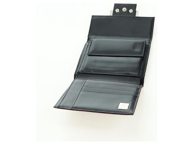 FENDI Zucchino Canvas Bifold Wallet Rot Silber Auth 167310A - Ansicht 8