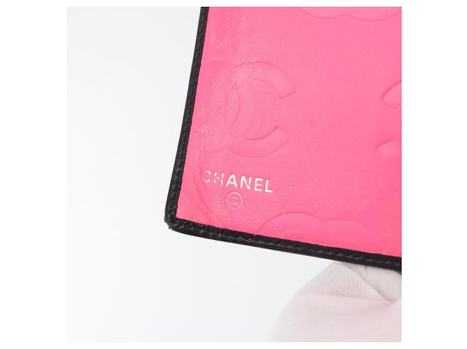 CHANEL Cambon Line Long Wallet Lamb Skin Black CC Auth 176412 Nero - vista 17