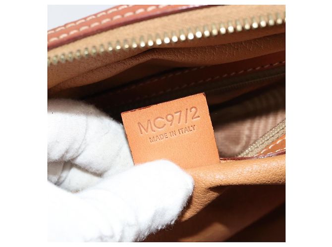 Céline Borsa CELINE in tela Macadam e pelle PVC Marrone Oro Autentica 179210A D'oro - vista 12