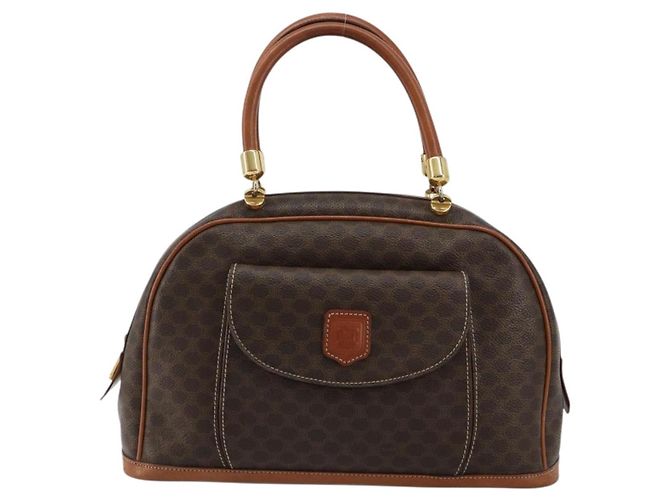 Céline Borsa CELINE in tela Macadam e pelle PVC Marrone Oro Autentica 179210A D'oro - vista 13