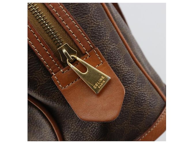Céline Borsa CELINE in tela Macadam e pelle PVC Marrone Oro Autentica 179210A D'oro - vista 18